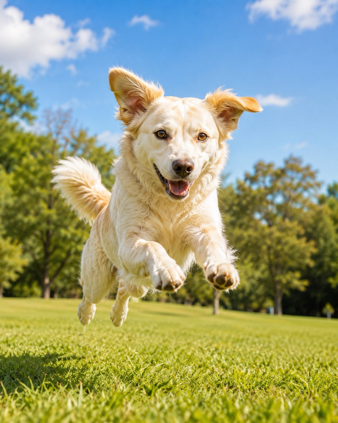 Pet captured in natural motion