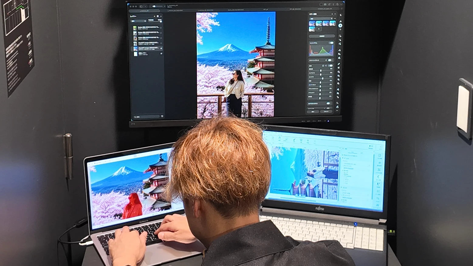 A travel photo being prepared for metal artwork in the Kyoto studio