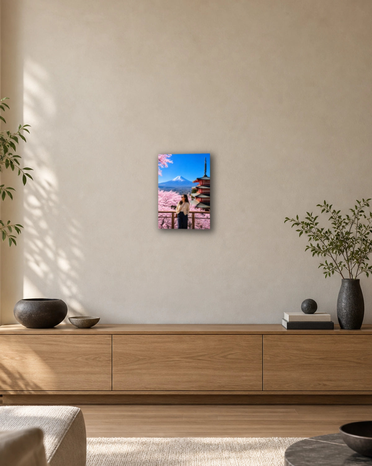Mount Fuji metal art displayed at home